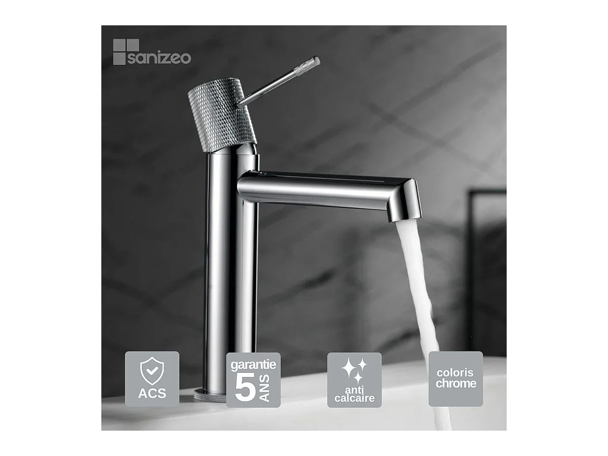 Robinet Mitigeur de Lavabo Anti-Calcaire Bec Bas Chrome IMEX LINE BDD038-1