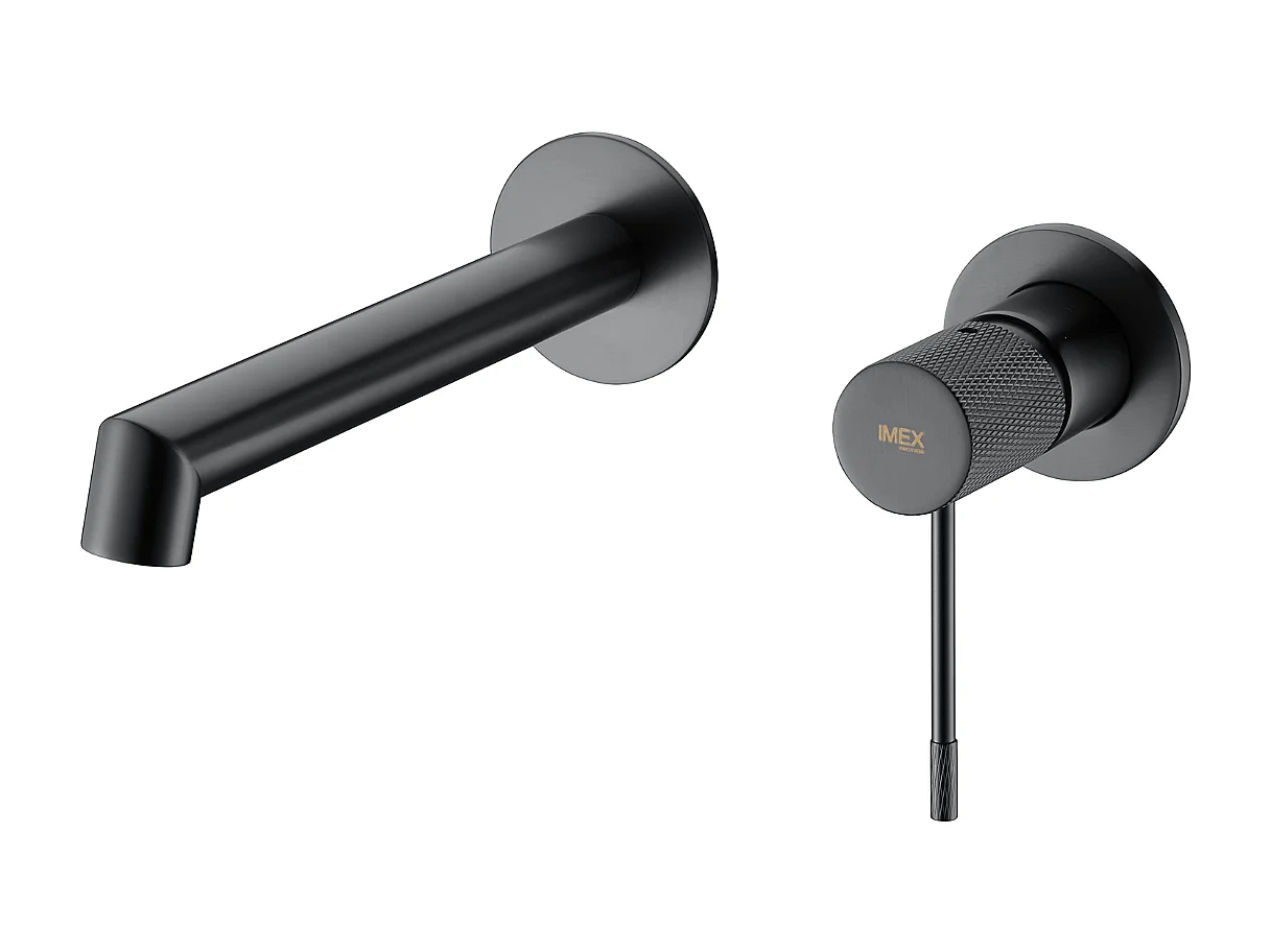 Mitigeur Lavabo Encastré Salle de Bain noir métal – Anti-Calcaire – Design moderne - LINE IMEX