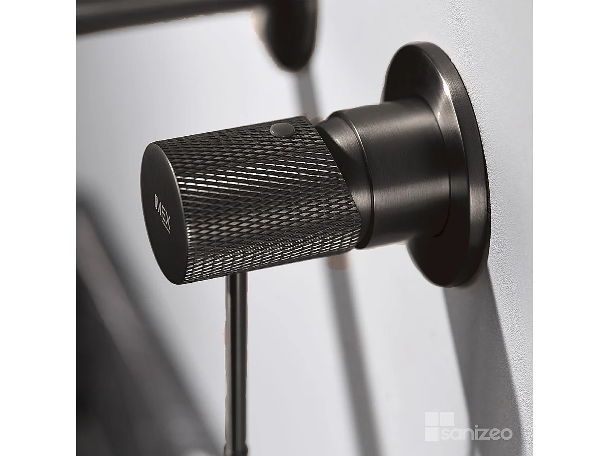 Mitigeur Lavabo Encastré Salle de Bain noir métal – Anti-Calcaire – Design moderne - LINE IMEX