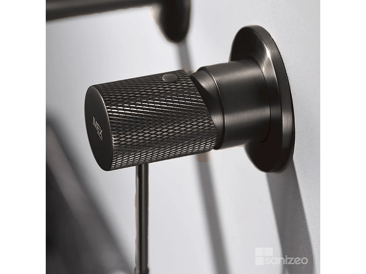 Mitigeur Lavabo Encastré Salle de Bain noir métal – Anti-Calcaire – Design moderne - LINE IMEX