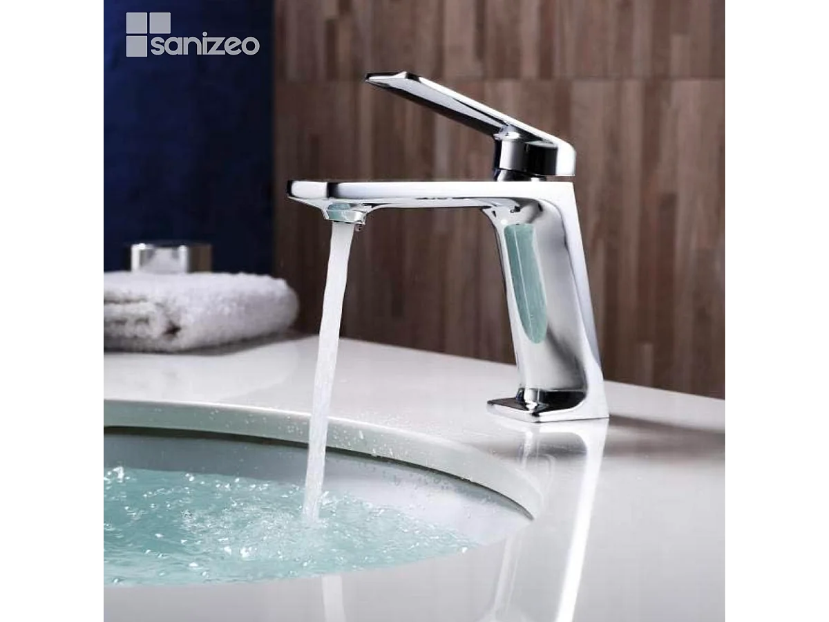 Mitigeur Lavabo Salle de Bain chromé – Bec Bas Anti-Calcaire – Design moderne - FIYI IMEX