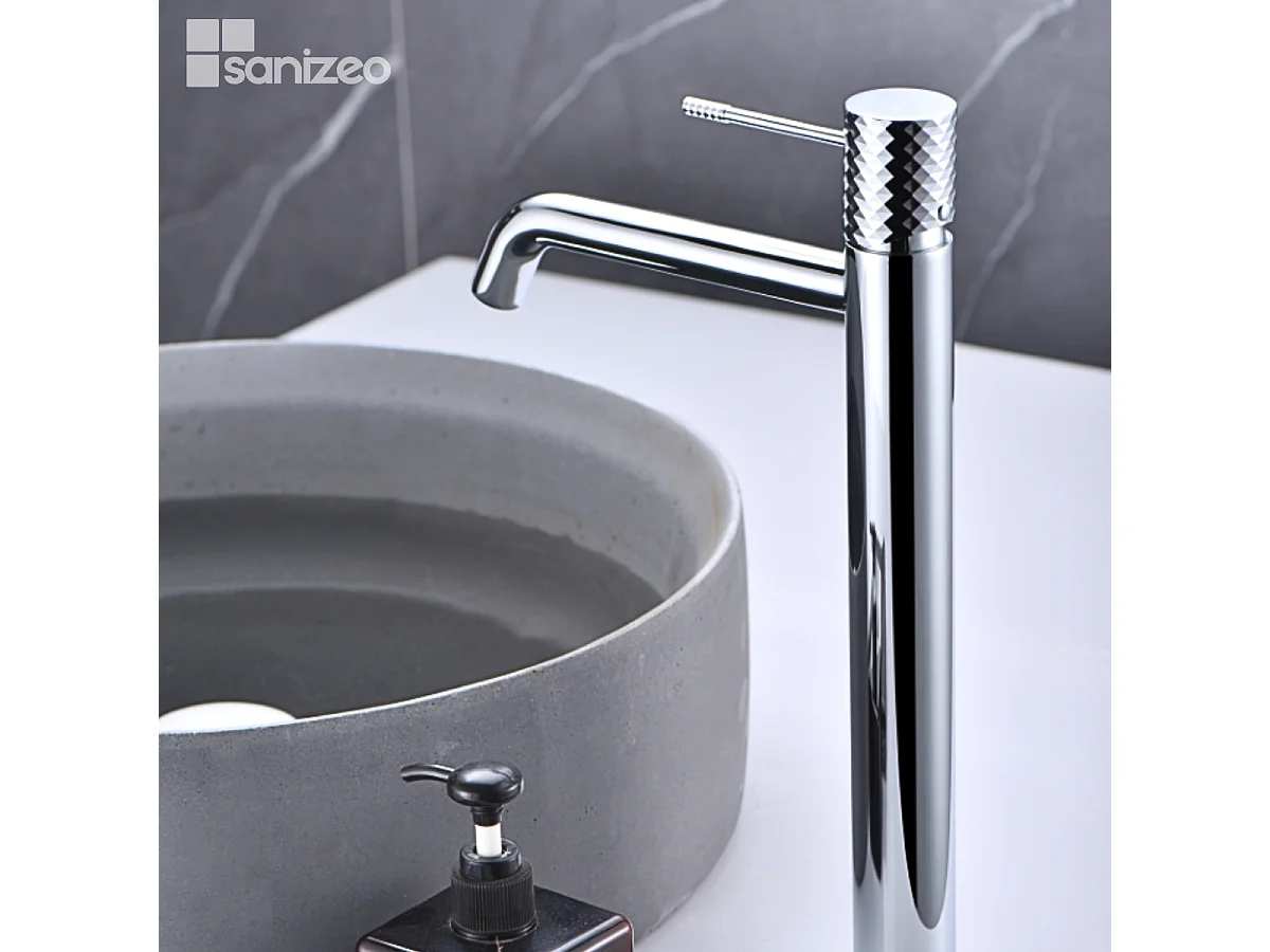 Mitigeur Lavabo Salle de Bain chromé – Bec Haut Anti-Calcaire – Design moderne - GENOVA IMEX