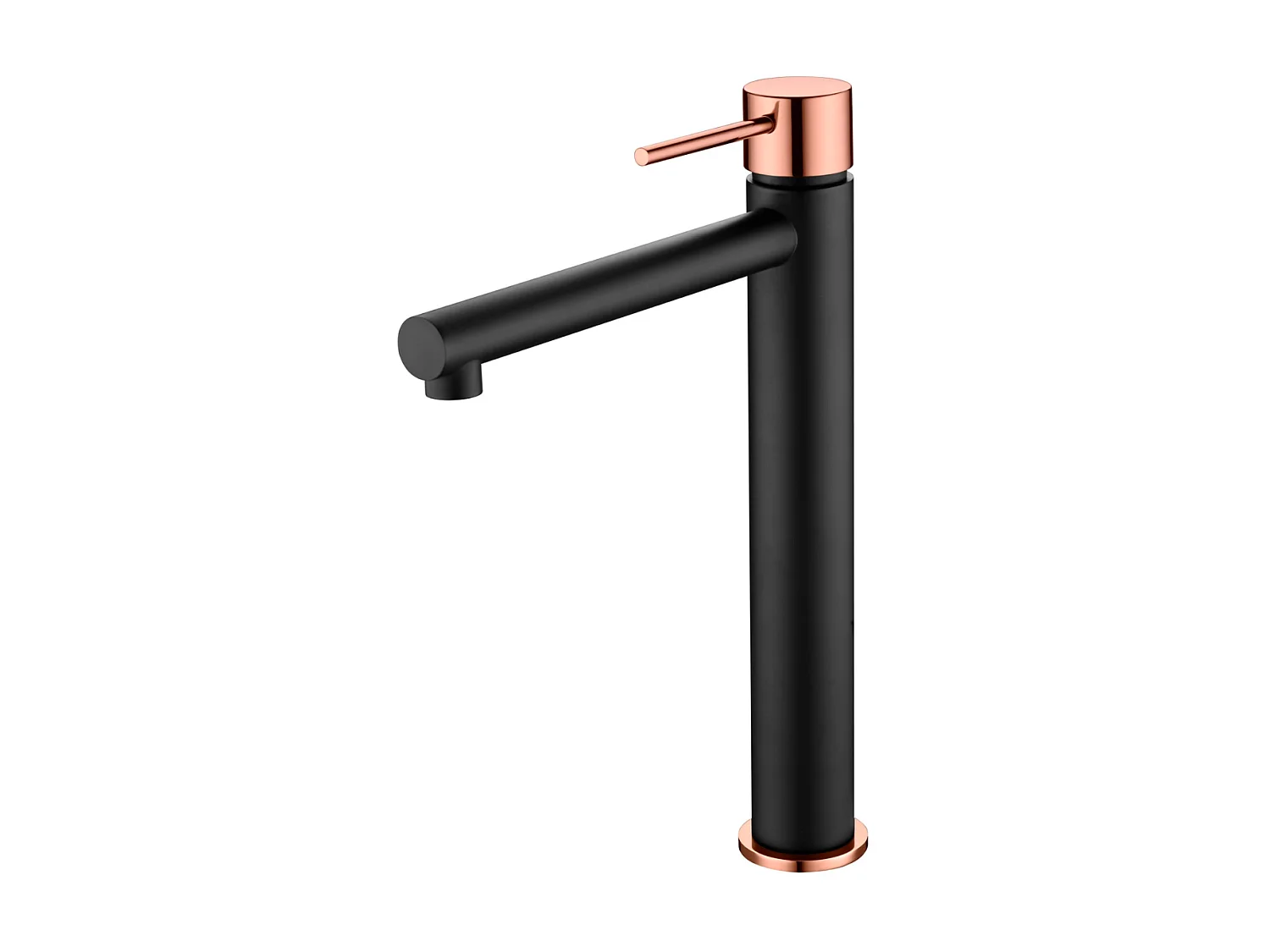 Mitigeur Lavabo Salle de Bain noir/or – Bec Haut Anti-Calcaire – Design Moderne - MILOS STICK IMEX