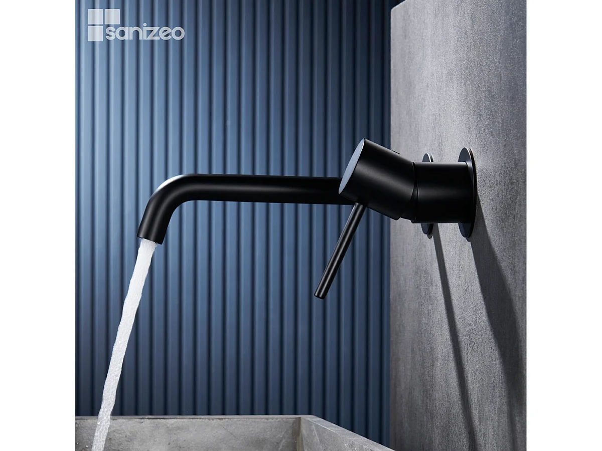 Robinet Mitigeur de Lavabo Encastré Anti-Calcaire Noir Mat IMEX MONZA GLM039/NG