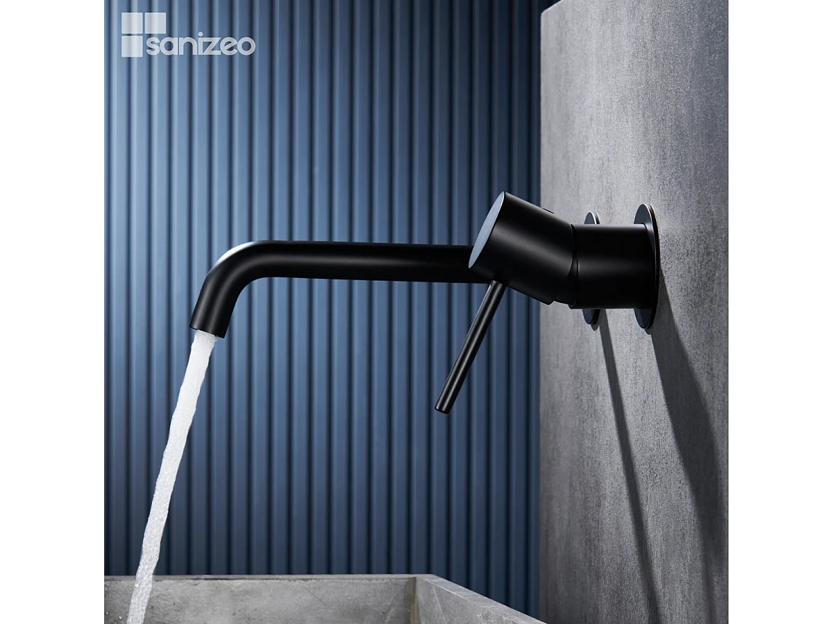 Robinet Mitigeur de Lavabo Encastré Anti-Calcaire Noir Mat IMEX MONZA GLM039/NG