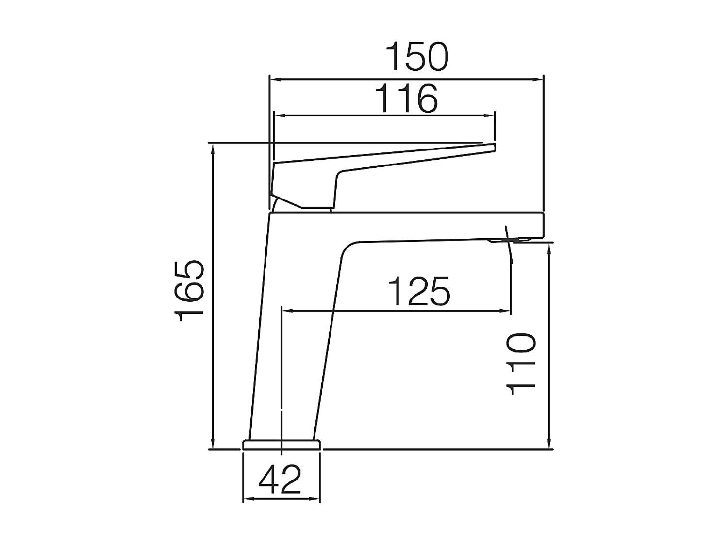 Mitigeur Lavabo Salle de Bain chromé – Bec Bas Anti-Calcaire – Design moderne - ART IMEX