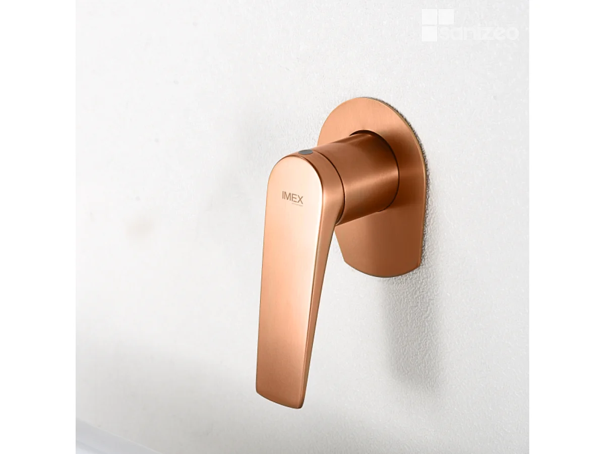 Mitigeur Lavabo Encastré Salle de Bain or rose cuivré – Anti-Calcaire – Design Moderne - DELOS IMEX