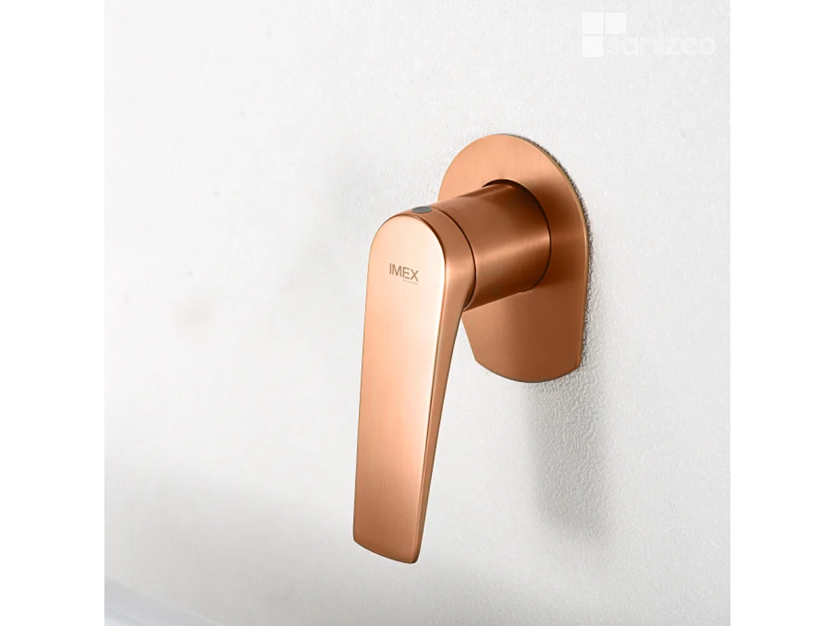 Mitigeur Lavabo Encastré Salle de Bain or rose cuivré – Anti-Calcaire – Design Moderne - DELOS IMEX