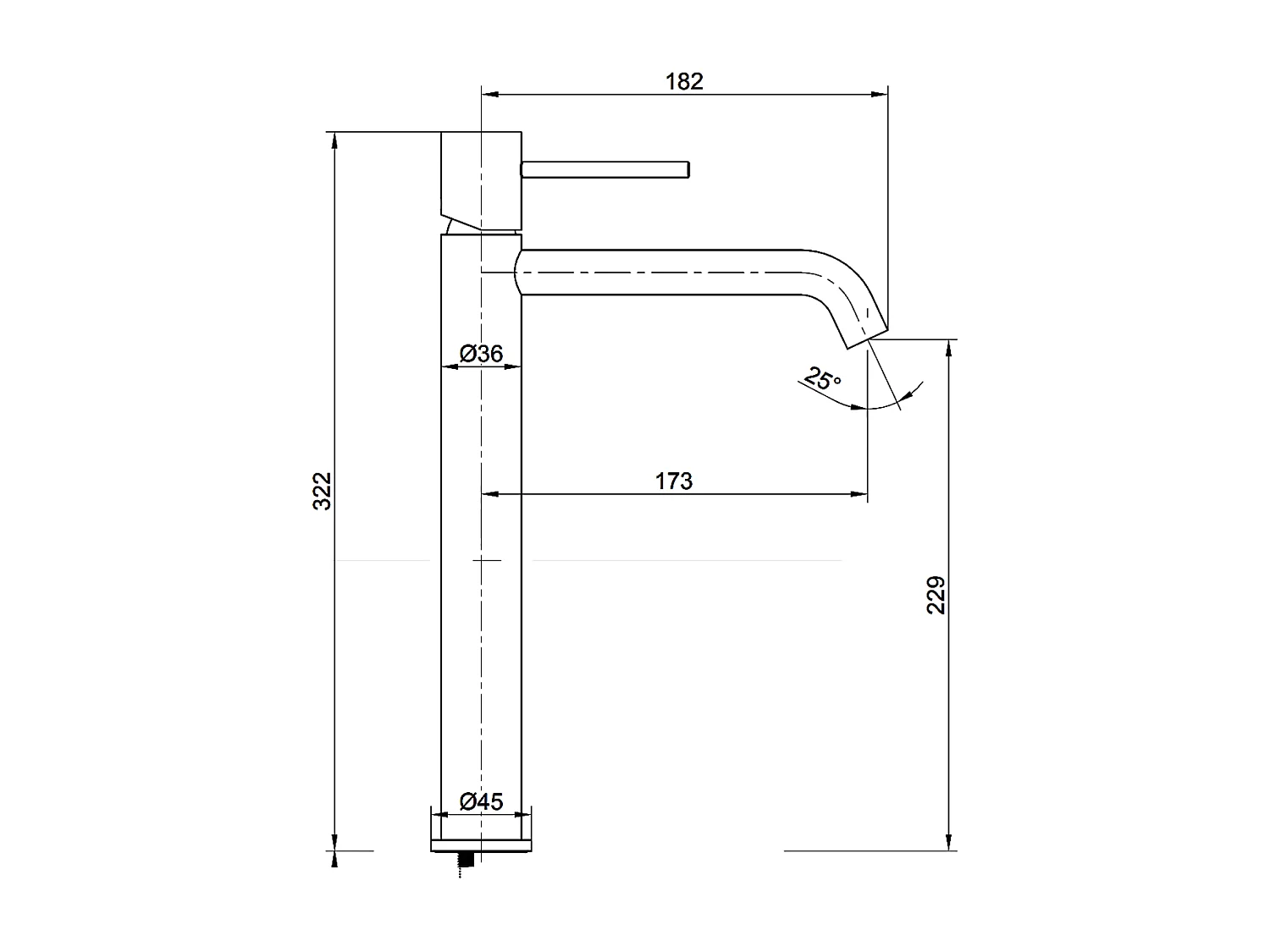 Robinet Mitigeur de Lavabo Anti-Calcaire Bec Haut Or Brossé IMEX MONZA BDM039-3OC
