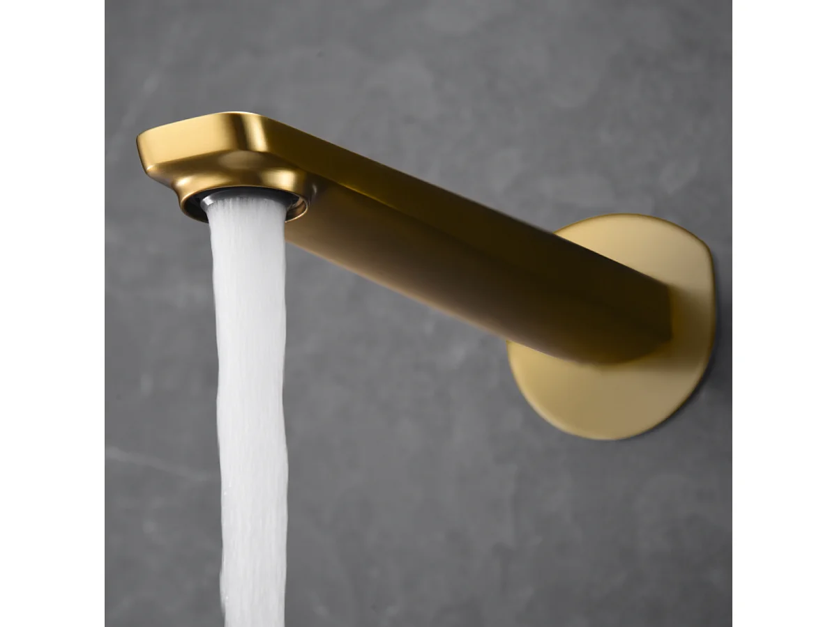 Mitigeur Lavabo Encastré Salle de Bain or brossé – Anti-Calcaire – Design Moderne - NAPOLES IMEX