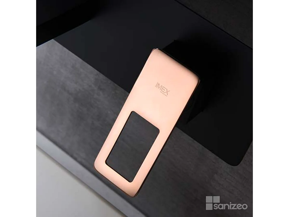 Mitigeur Lavabo Encastré Salle de Bain noir/or rose – Bec Haut Anti-Calcaire – Design Moderne - SUECIA IMEX