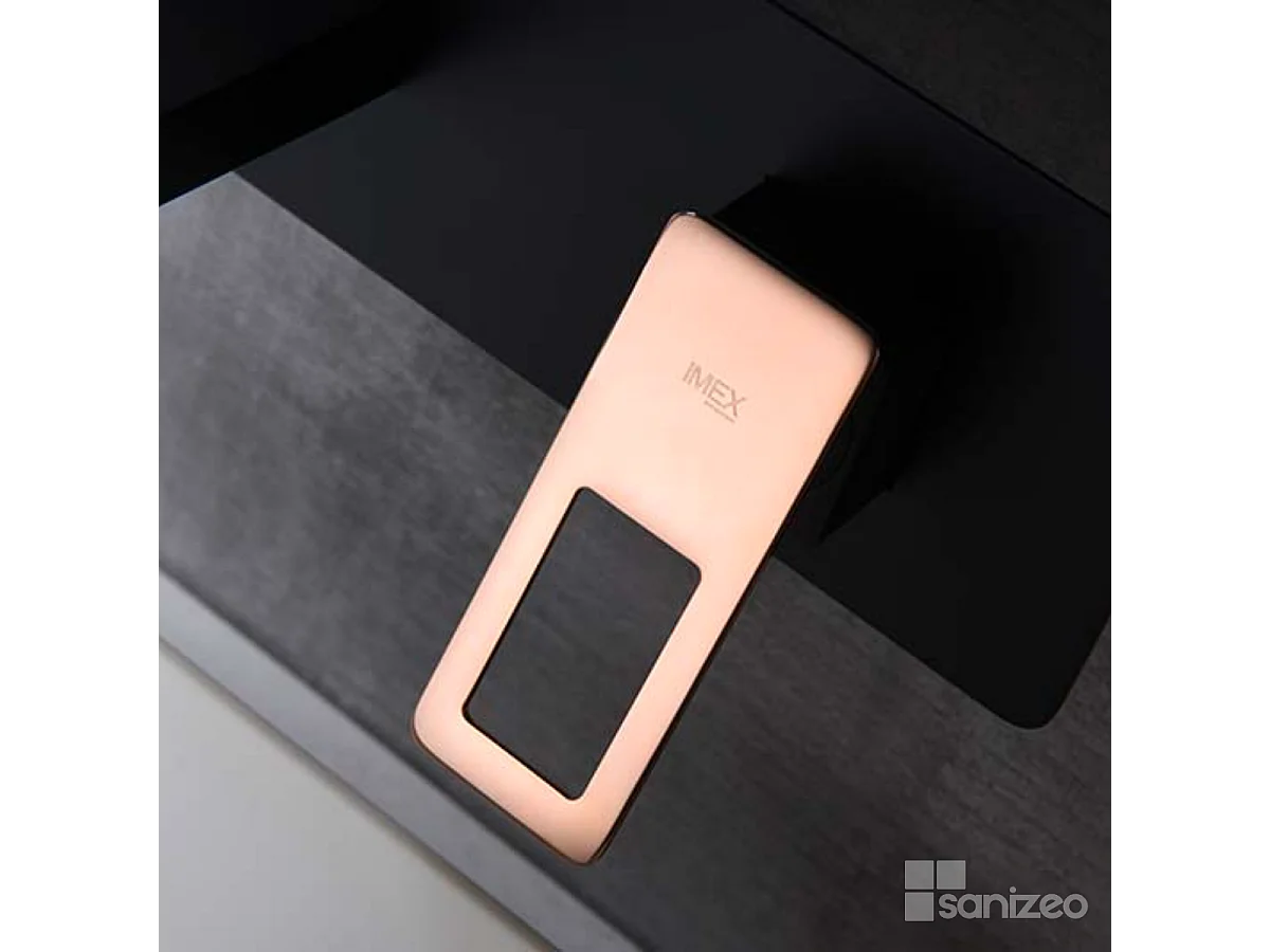 Mitigeur Lavabo Encastré Salle de Bain noir/or rose – Bec Haut Anti-Calcaire – Design Moderne - SUECIA IMEX