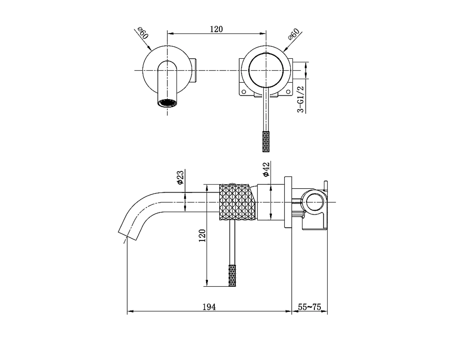 Mitigeur Lavabo Encastré Salle de Bain chromé – Anti-Calcaire – Design moderne - GENOVA IMEX