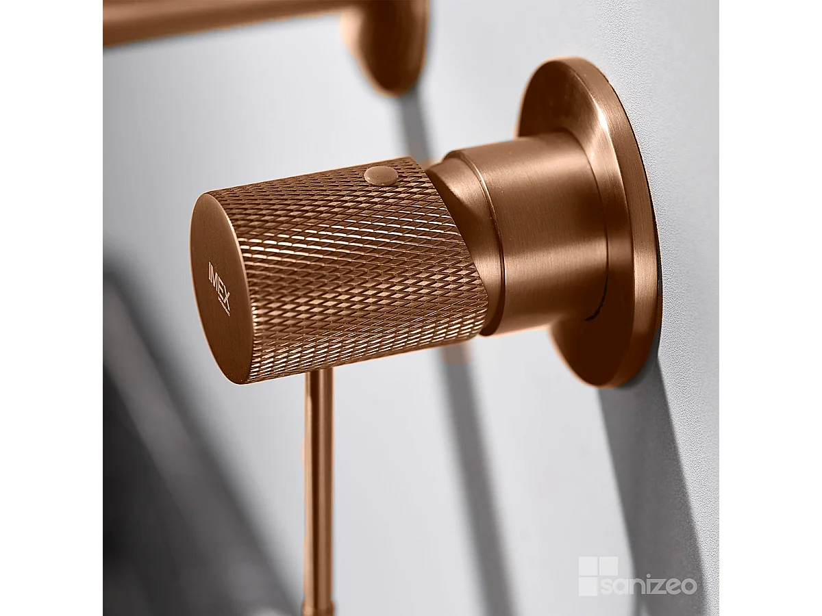 Mitigeur Lavabo Encastré Salle de Bain or rose cuivré – Anti-Calcaire – Design moderne - LINE IMEX