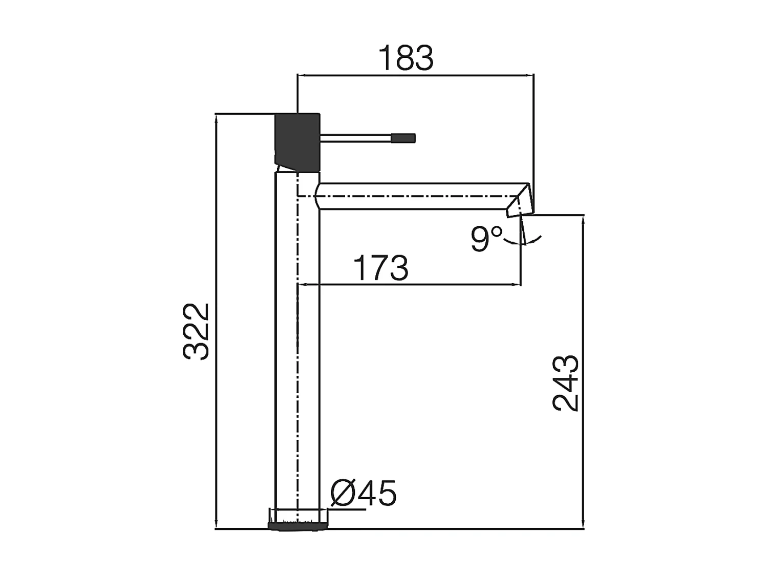 Mitigeur Lavabo Salle de Bain niquel brossé – Bec Haut Anti-Calcaire – Design Moderne - LINE IMEX