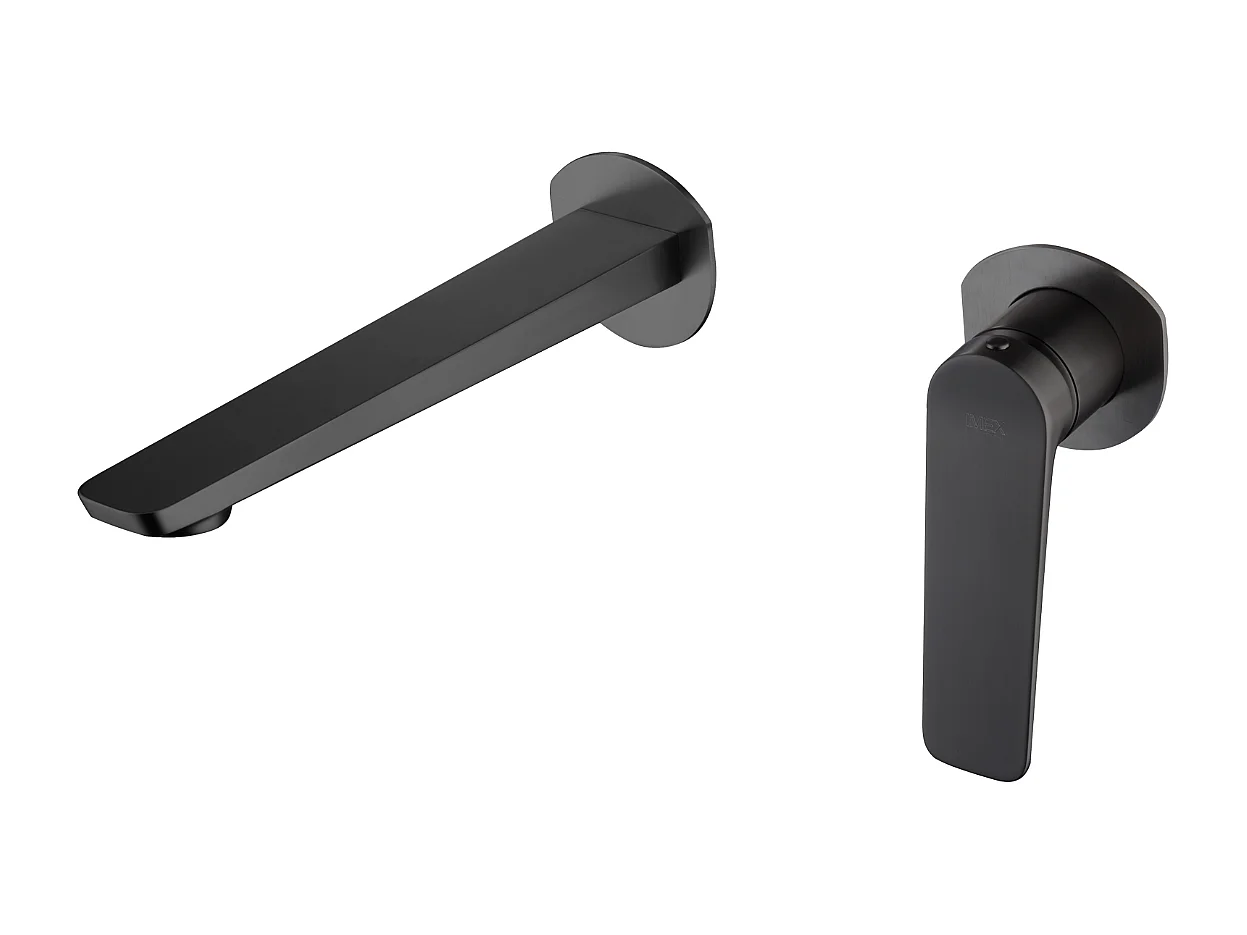 Mitigeur Lavabo Encastré Salle de Bain noir mat – Anti-Calcaire – Design Moderne - NAPOLES IMEX