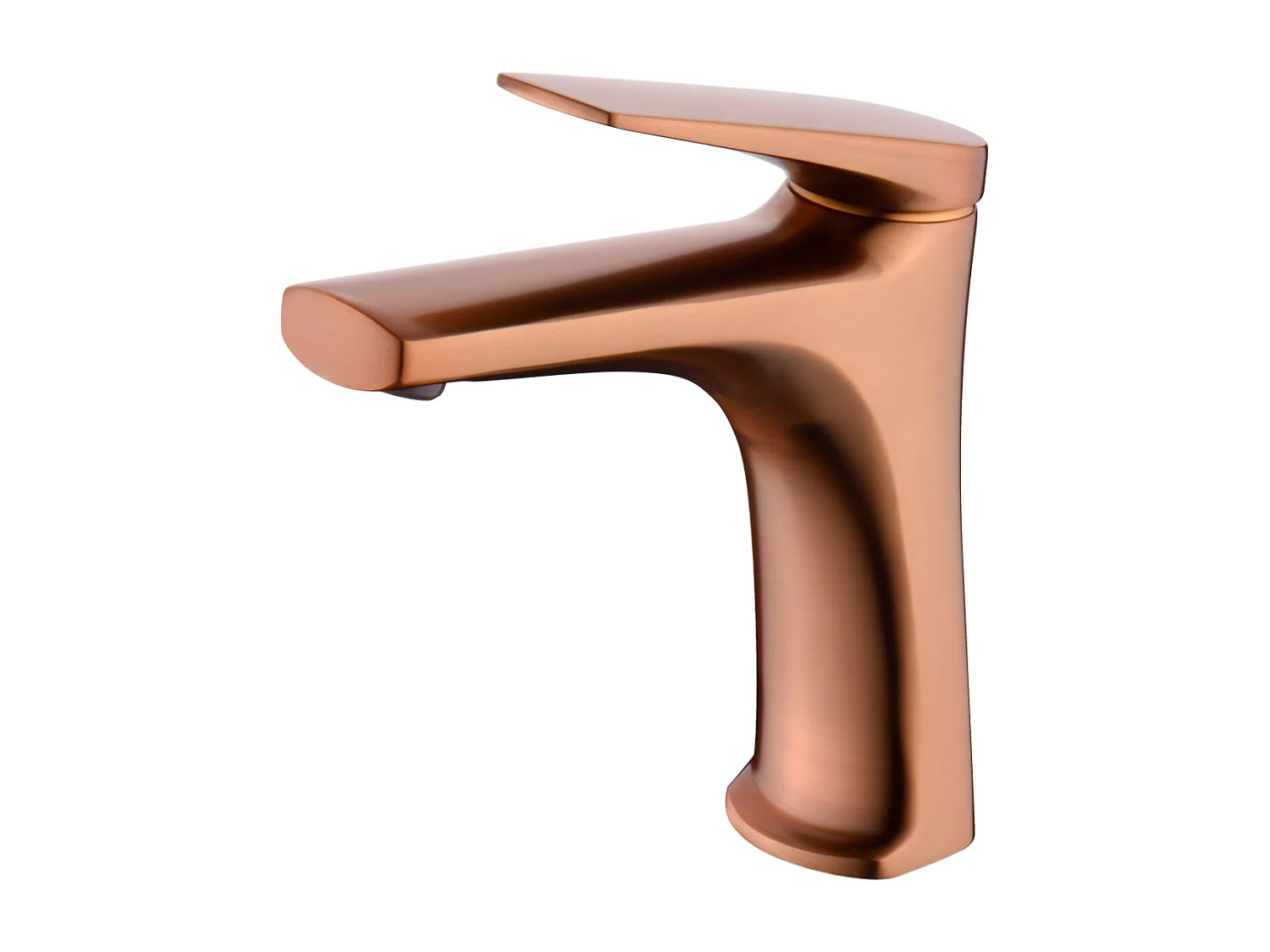 Mitigeur Lavabo Salle de Bain or rose cuivré – Bec Bas Anti-Calcaire – Design Moderne - DELOS IMEX