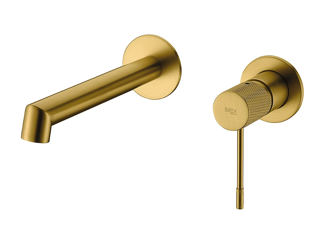 Mitigeur Lavabo Encastré Salle de Bain or brossé– Anti-Calcaire – Design moderne - LINE IMEX