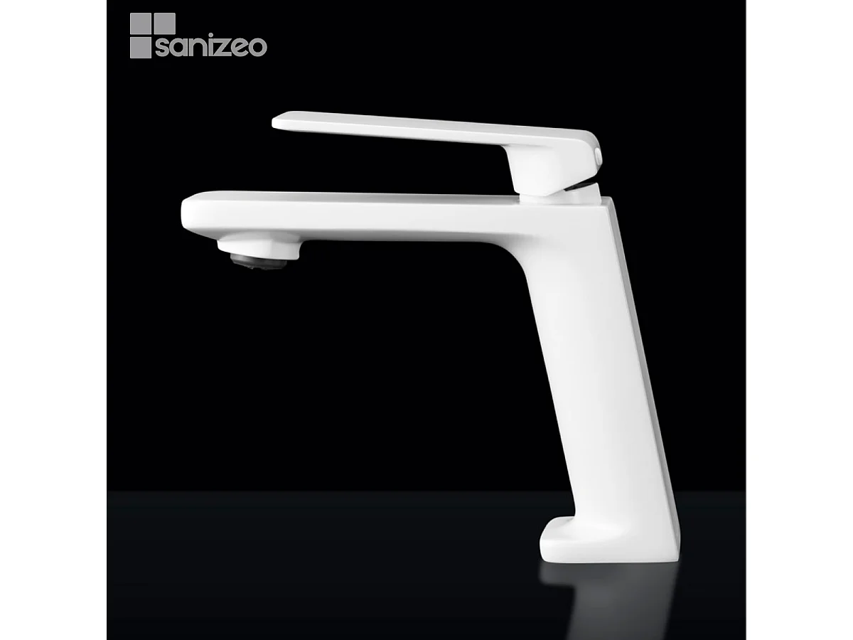 Mitigeur Lavabo Salle de Bain blanc mat – Bec Bas Anti-Calcaire – Design Moderne - FIYI IMEX