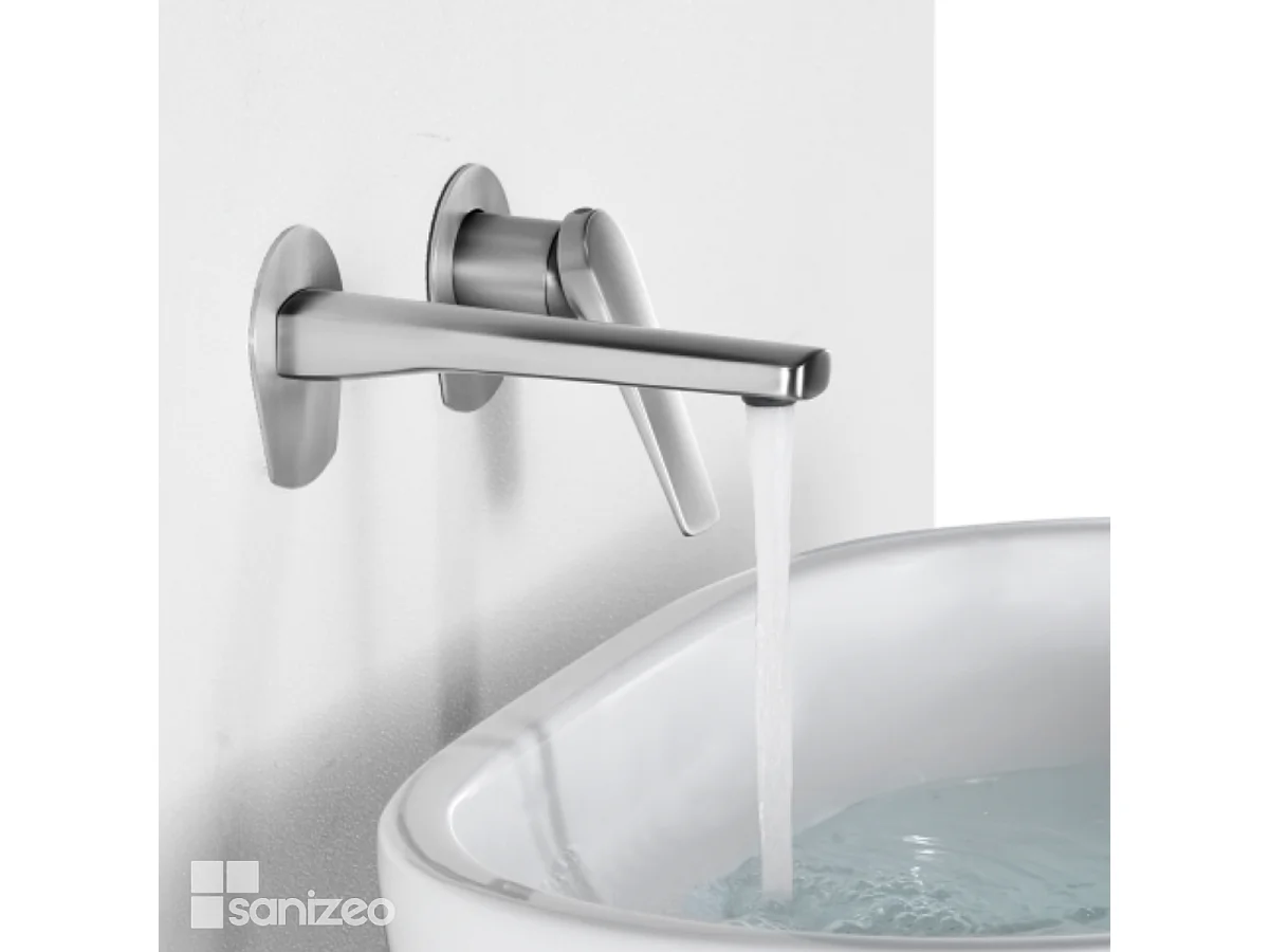 Mitigeur Lavabo Encastré Salle de Bain acier inoxydable – Anti-Calcaire – Design Moderne - DELOS IMEX
