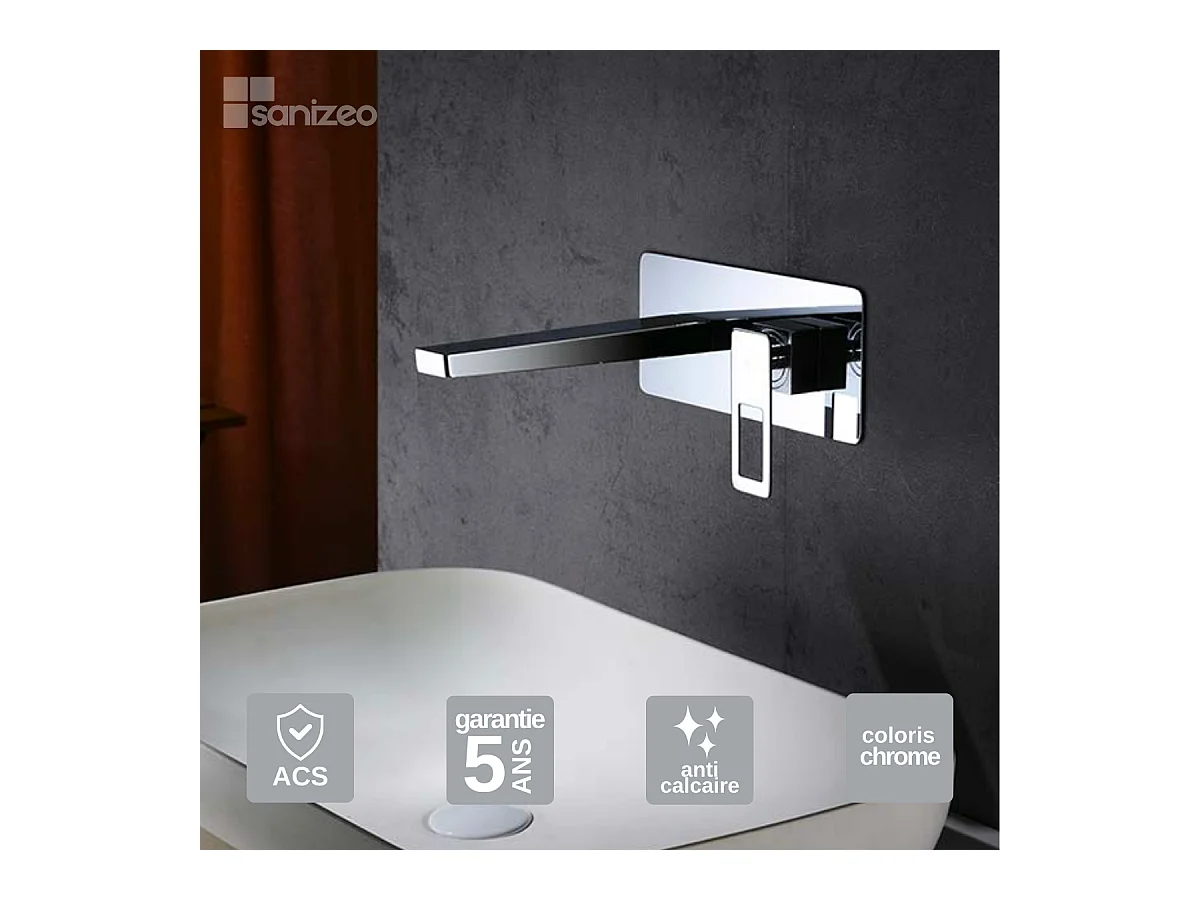 Robinet Mitigeur de Lavabo Encastré Anti-Calcaire Chrome IMEX SUECIA BDC032-4