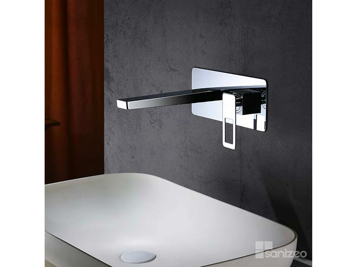 Mitigeur Lavabo Encastré Salle de Bain chromé – Bec Haut Anti-Calcaire – Design Moderne - SUECIA IMEX