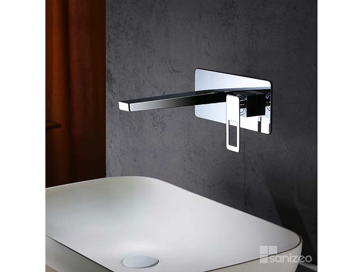 Mitigeur Lavabo Encastré Salle de Bain chromé – Bec Haut Anti-Calcaire – Design Moderne - SUECIA IMEX