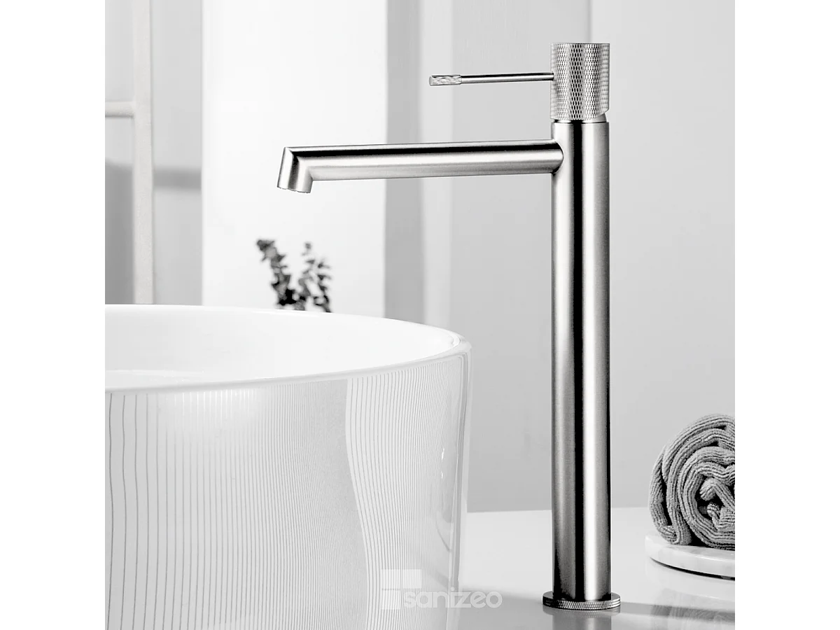 Mitigeur Lavabo Salle de Bain chromé – Bec Haut Anti-Calcaire – Design moderne - LINE IMEX