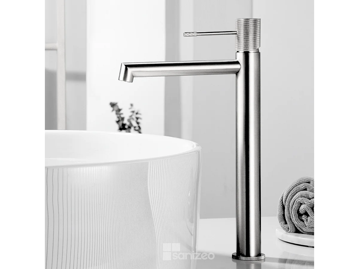 Mitigeur Lavabo Salle de Bain chromé – Bec Haut Anti-Calcaire – Design moderne - LINE IMEX