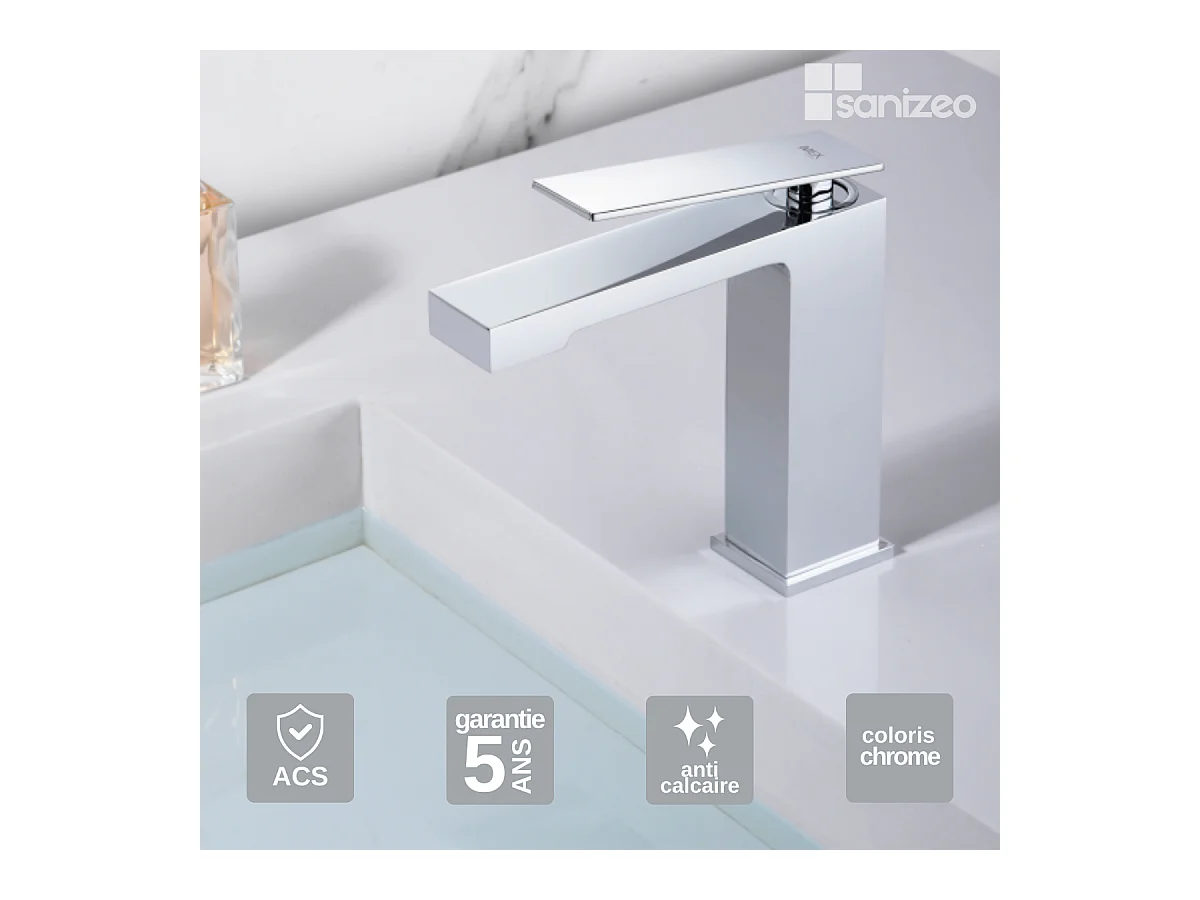 Robinet Mitigeur de Lavabo Anti-Calcaire Bec Bas Chrome IMEX PISA BDP048-1