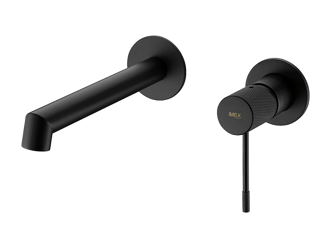 Mitigeur Lavabo Encastré Salle de Bain noir mat – Anti-Calcaire – Design moderne - LINE IMEX