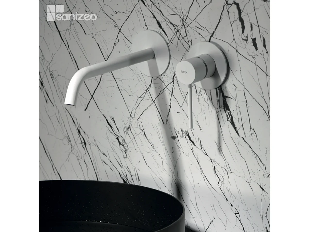 Mitigeur Lavabo Encastré Salle de Bain blanc mat – Anti-Calcaire – Design moderne - MILOS IMEX