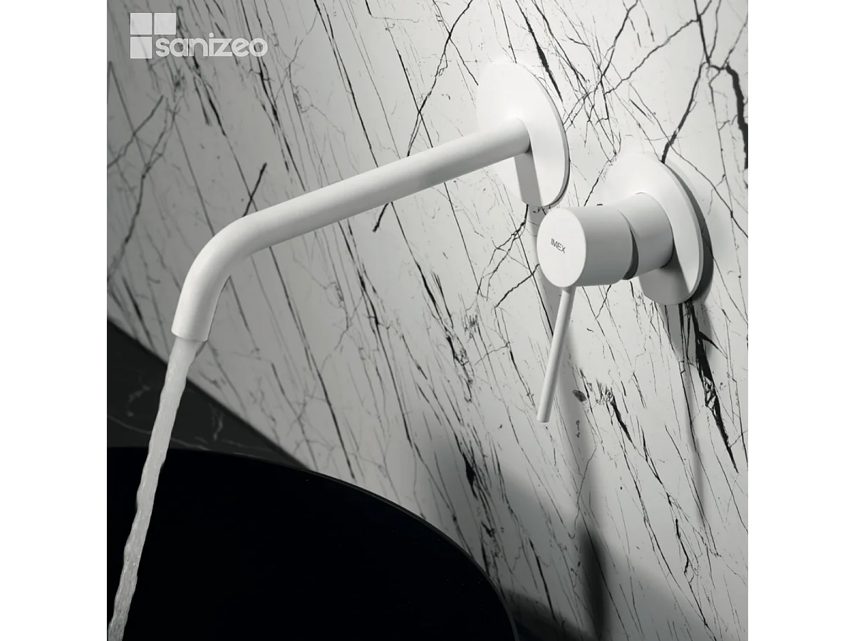 Mitigeur Lavabo Encastré Salle de Bain blanc mat – Anti-Calcaire – Design moderne - MILOS IMEX