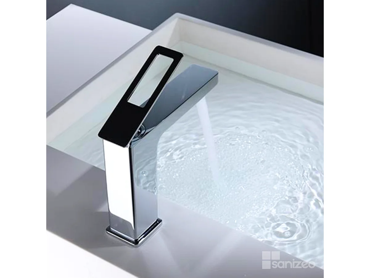 Mitigeur Lavabo Salle de Bain chromé – Bec Bas Anti-Calcaire – Design moderne - SUECIA IMEX