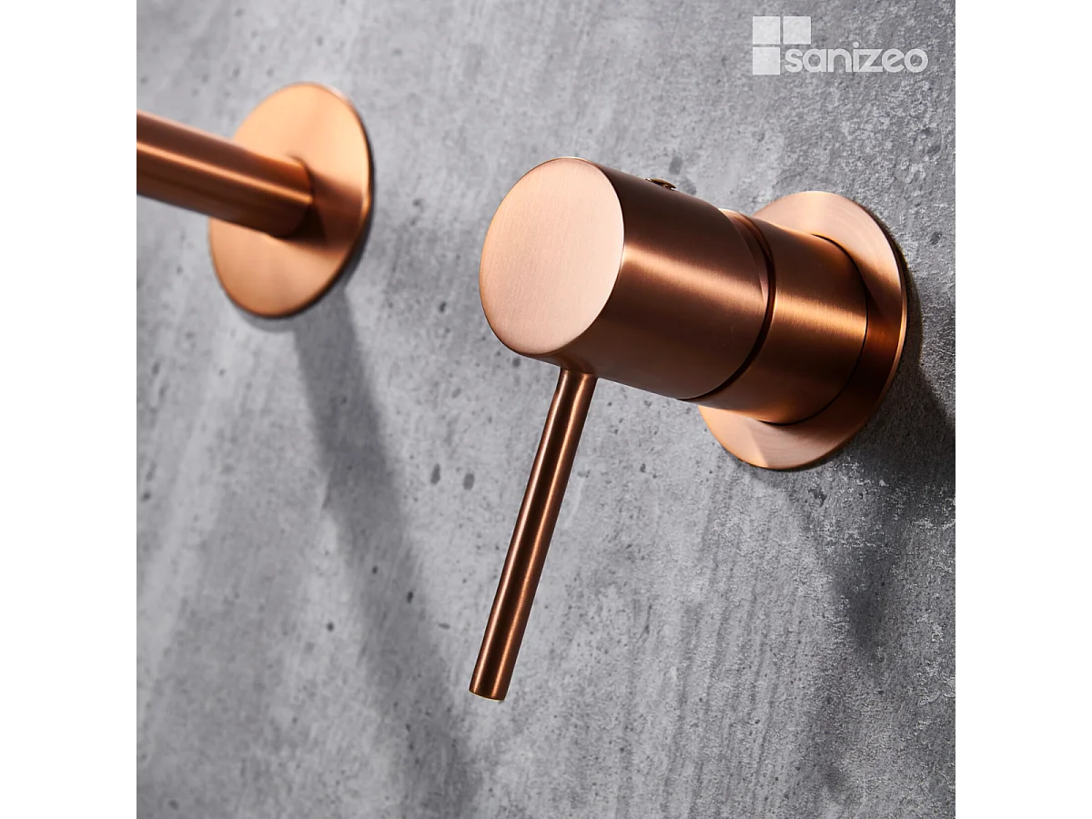 Robinet Mitigeur de Lavabo Encastré Anti-Calcaire Or Rose Cuivré IMEX MONZA GLM039/ORC