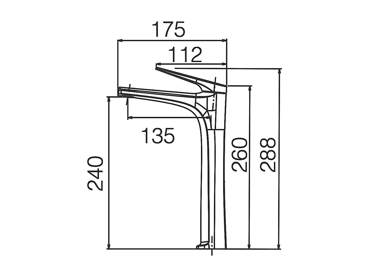 Mitigeur Lavabo Salle de Bain acier inoxydabke – Bec Haut Anti-Calcaire – Design Moderne - DELOS IMEX