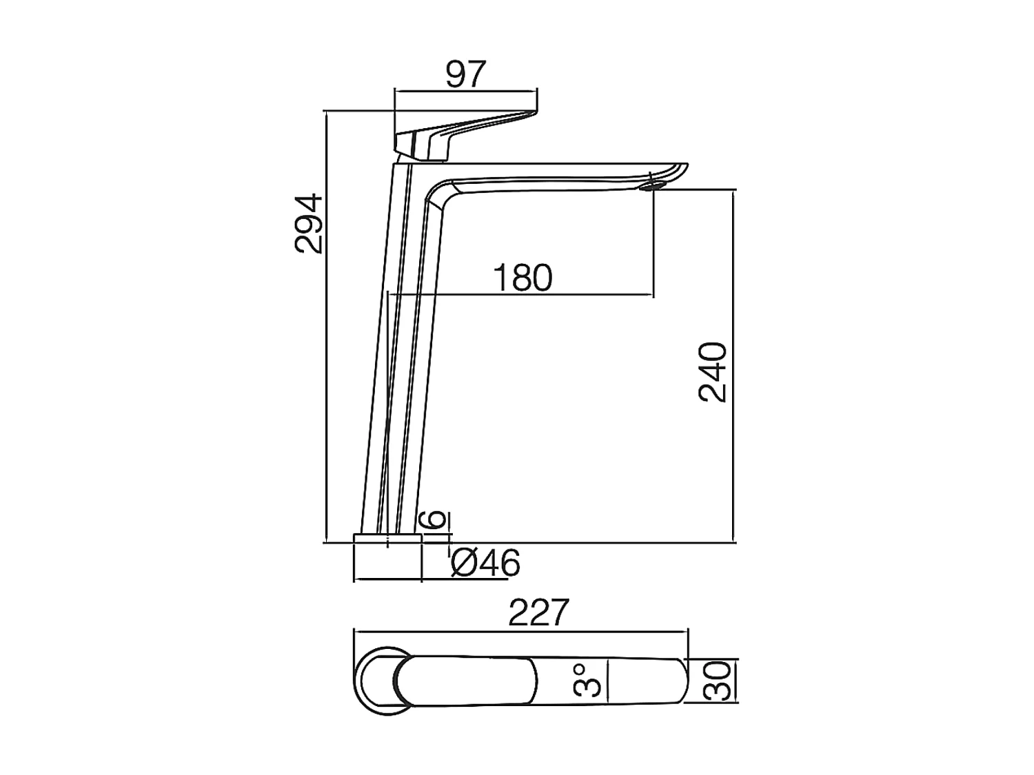 Mitigeur Lavabo Salle de Bain chromé – Bec Haut Anti-Calcaire – Design moderne - BELGICA IMEX