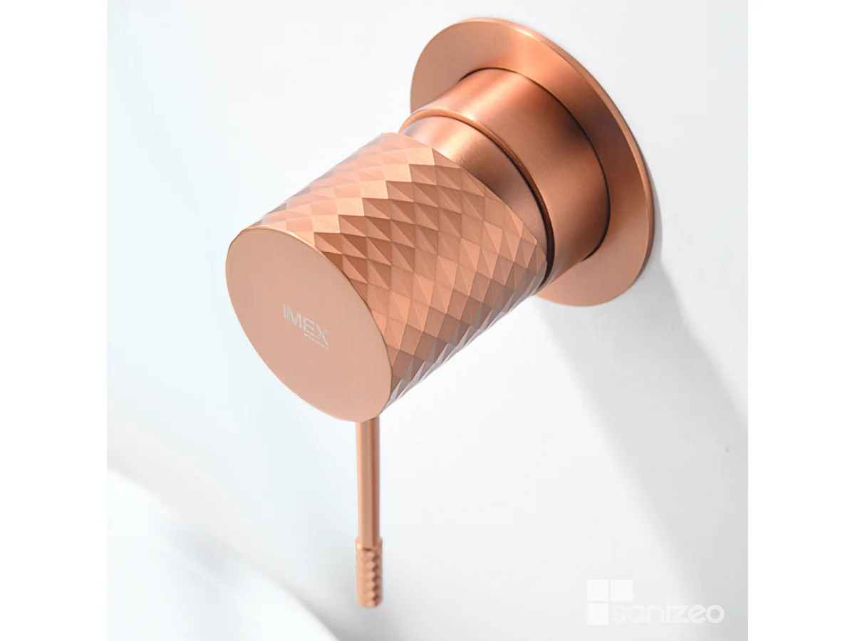 Mitigeur Lavabo Encastré Salle de Bain or rose cuivré – Anti-Calcaire – Design Moderne - GENOVA IMEX