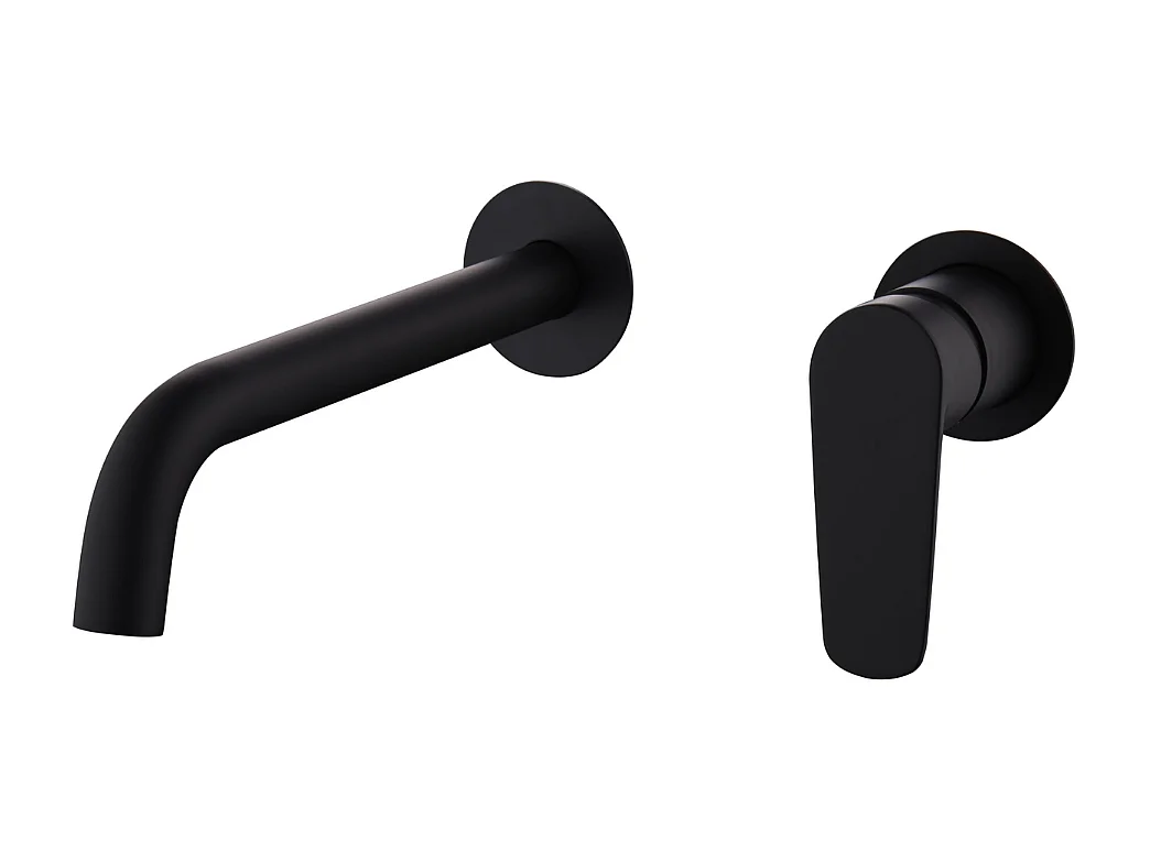 Mitigeur Lavabo Encastré Salle de Bain noir mat – Anti-Calcaire – Design moderne - BELGICA IMEX