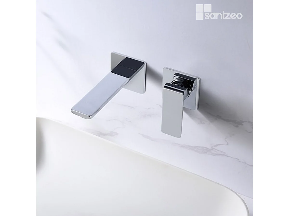 Mitigeur Lavabo Encastré Salle de Bain chromé – Anti-Calcaire – Design moderne - FIYI IMEX