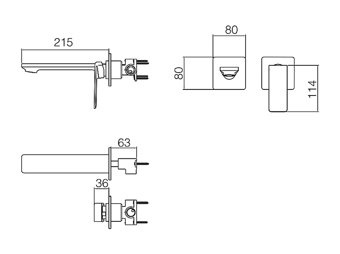Mitigeur Lavabo Encastré Salle de Bain chromé – Anti-Calcaire – Design moderne - FIYI IMEX
