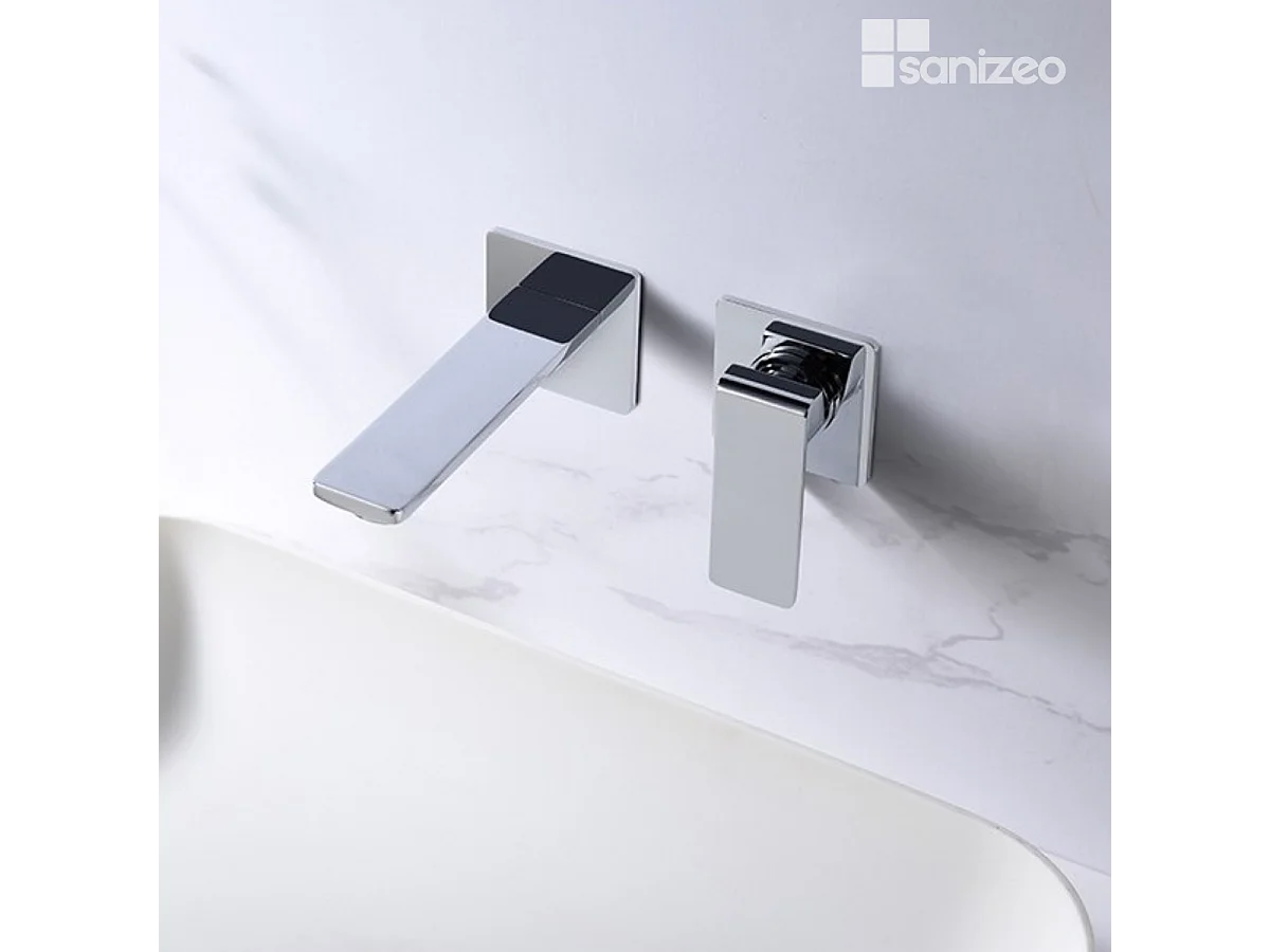 Mitigeur Lavabo Encastré Salle de Bain chromé – Anti-Calcaire – Design moderne - FIYI IMEX