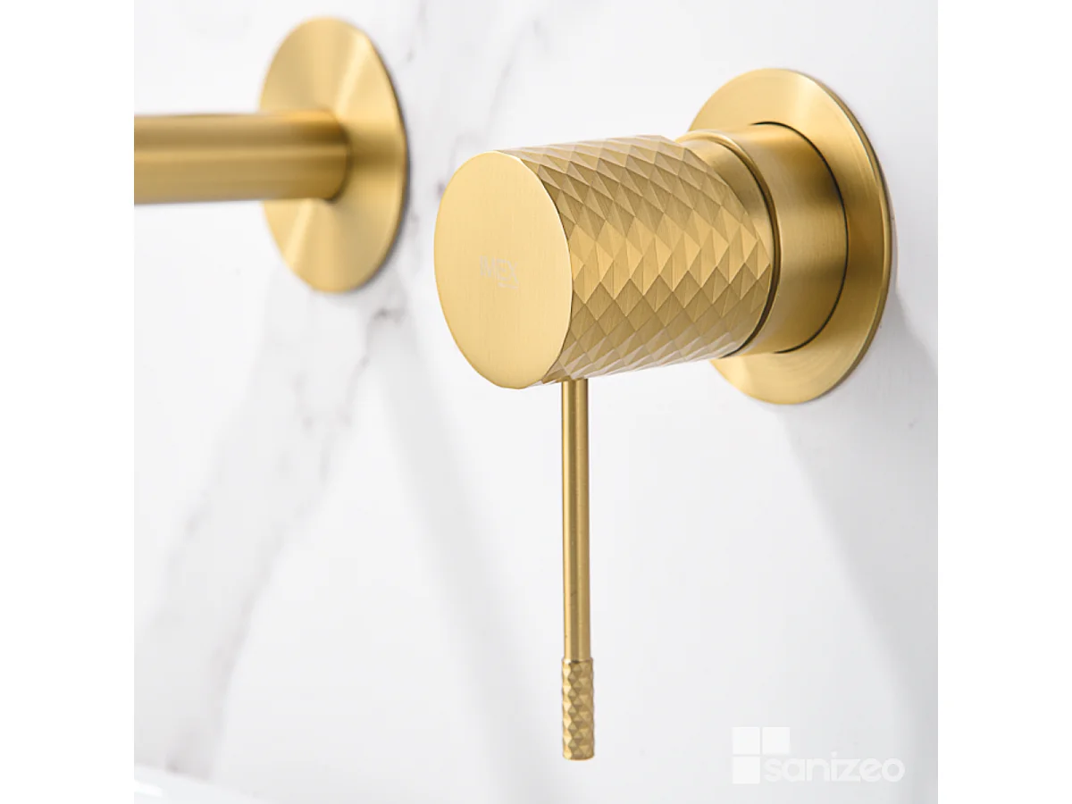 Mitigeur Lavabo Encastré Salle de Bain or brossé – Anti-Calcaire – Design Moderne - GENOVA IMEX