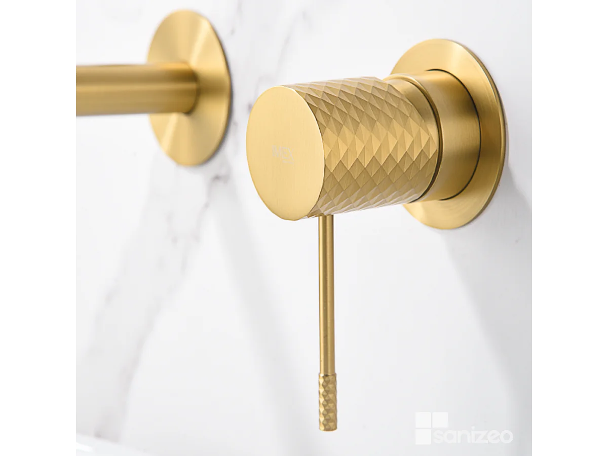 Mitigeur Lavabo Encastré Salle de Bain or brossé – Anti-Calcaire – Design Moderne - GENOVA IMEX