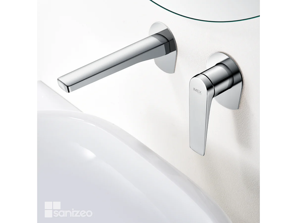 Mitigeur Lavabo Encastré Salle de Bain chromé – Anti-Calcaire – Design moderne - DELOS IMEX