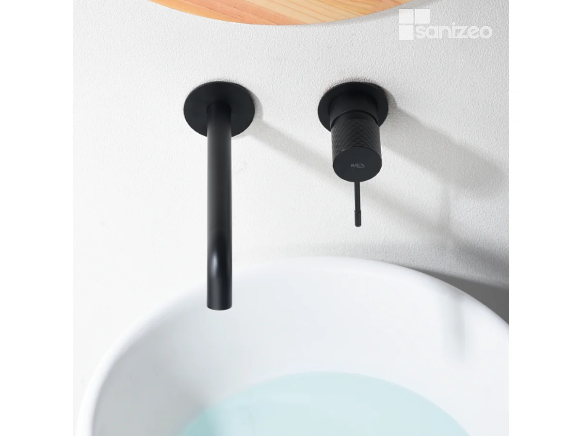 Mitigeur Lavabo Encastré Salle de Bain noir mat – Anti-Calcaire – Design Moderne - GENOVA IMEX