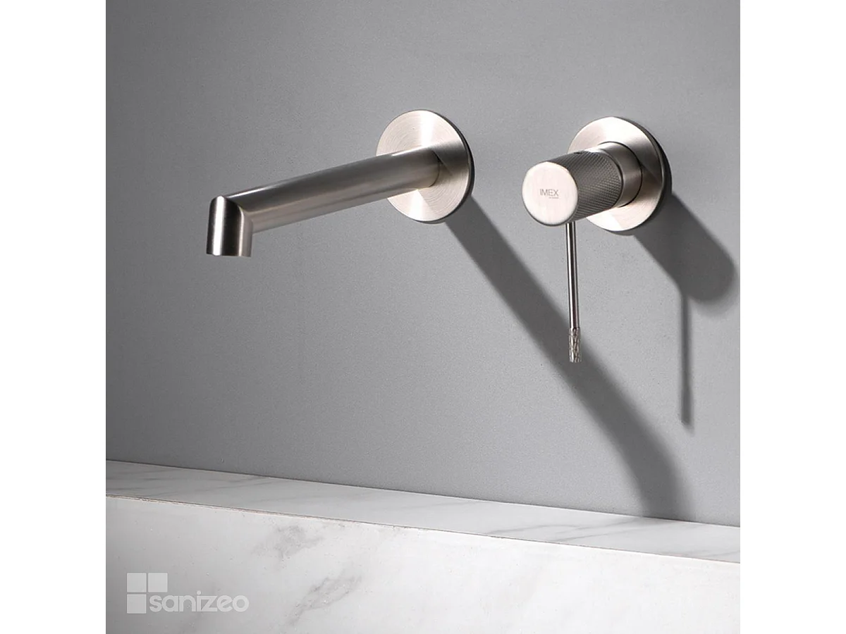 Mitigeur Lavabo Encastré Salle de Bain niquel brossé – Anti-Calcaire – Design moderne - LINE IMEX