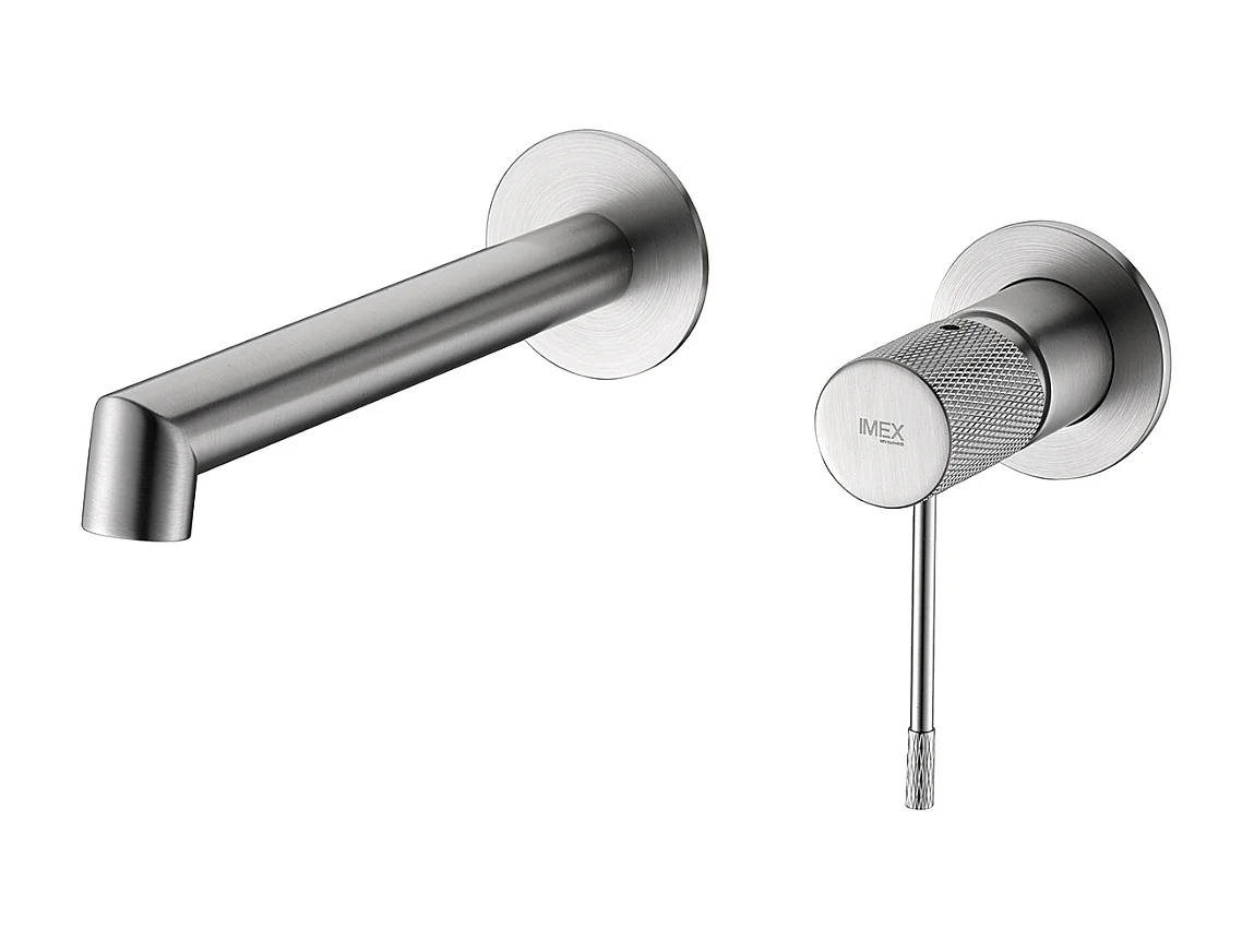 Mitigeur Lavabo Encastré Salle de Bain niquel brossé – Anti-Calcaire – Design moderne - LINE IMEX