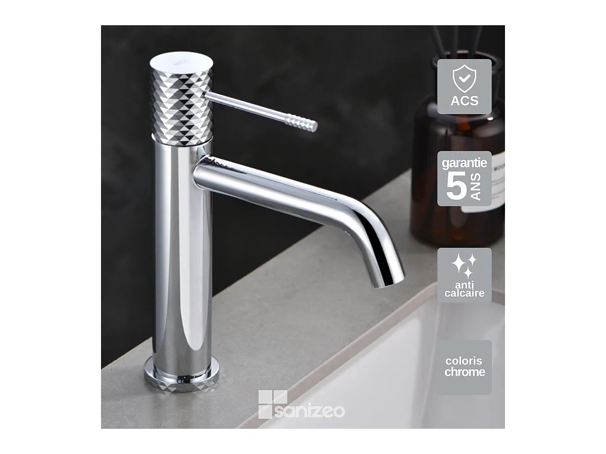Robinet Mitigeur de Lavabo Anti-Calcaire Bec Bas Chrome IMEX GENOVA BDG053-1