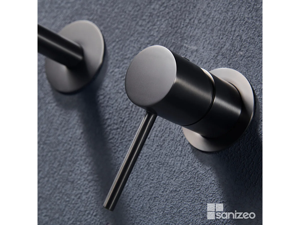 Robinet Mitigeur de Lavabo Encastré Anti-Calcaire Black Gun Métal IMEX MONZA GLM039/BGM